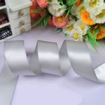 Satin Ribbon, silver-grey, 40mm, Length:125 Yard, 25PCs/Lot, Sold By Lot