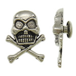 Tibetan Style, Skull, silver color plated, blacken, nickel, lead & cadmium free, 20x25mm, 100PCs/Bag, Sold By Bag