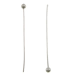 Brass Ball Head Pin, platinum color plated, nickel, lead & cadmium free, 2x25mm, 0.5mm, 10000PCs/Lot, Sold By Lot
