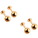 316L Stainless Steel lip ring, gold color plated, 1.2mm, 6mm, 4mm, 2mm, 70PCs/Lot, Sold By Lot
