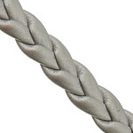 Cowhide Cord, PU Leather, braided, grey, nickel, lead & cadmium free, 7x2mm, Length:100 m, Sold By Lot
