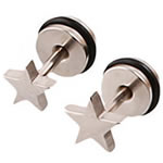 Stainless Steel Ear Piercing Jewelry 316L Stainless Steel with Rubber Star original color 5.5mm 6mm Sold By Lot