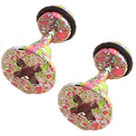 Stainless Steel Ear Piercing Jewelry 316L Stainless Steel with Rubber stoving varnish multi-colored Sold By Lot