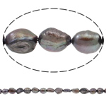Perles nacres baroques de culture d'eau douce , perle d'eau douce cultivée, violet, grade A, 9-10mm, Trou:Environ 0.8mm, Vendu par 14.5 pouce brin