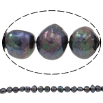 Barock odlad sötvattenspärla pärlor, Freshwater Pearl, mörkblå, Grade A, 11-12mm, Hål:Ca 0.8mm, Såld Per 15 inch Strand