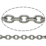 Rustfrit stål Oval Chain, Stainless Steel, oval kæde, oprindelige farve, 6x4.50x1.20mm, Længde 100 m, Solgt af Lot