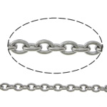 Stainless Steel Oval Chain, original color, 3.80x3x0.80mm, Length:100 m, Sold By Lot