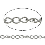 Stainless Steel Oval Chain, twist oval chain, original color, 4x3x0.60mm, Length:100 m, Sold By Lot