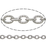 Rustfrit stål Oval Chain, Stainless Steel, oval kæde, oprindelige farve, 4x3x0.80mm, Længde 100 m, Solgt af Lot