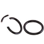 Rustfrit stål Ear Piercing Smykker, 316L Stainless Steel, Donut, sort ionisk, 1.20x10.40mm, Indvendig diameter:Ca. 8mm, 16par/Lot, Solgt af Lot