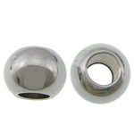 Acier inoxydable Perles Grand Hole, tambour, couleur originale, 6x4.50mm, Trou:Environ 3mm, 1000PC/sac, Vendu par sac