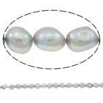 Barock odlad sötvattenspärla pärlor, Freshwater Pearl, grå, Grade A, 8-9mm, Hål:Ca 0.8mm, Såld Per 15 inch Strand