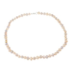 Freshwater Pearl Necklace, brass lobster clasp, natural, 8-9mm, Sold Per Approx 18 Inch Strand