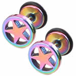Stainless Steel Ear Piercing Jewelry 316L Stainless Steel with Rubber colorful plated  6mm Sold By Lot