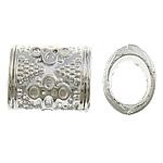 Zinc Alloy Tube Beads silver color plated large hole nickel lead & cadmium free Approx Sold By Lot