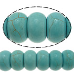 Perles turquoises, turquoise synthétique, rondelle, bleu turquoise, 12x20mm, Trou:Environ 1.5mm, Longueur Environ 15 pouce, 10Strandstoron/lot, Environ 32PC/brin, Vendu par lot