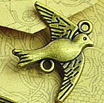Conector de aleación de Zinc animal, Pájaro, chapado en color bronce antiguo, 1/1 aro, libre de níquel, plomo & cadmio, 17x21mm, agujero:aproximado 2mm, 400PCs/Bolsa, Vendido por Bolsa