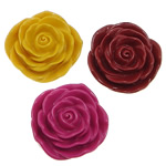 Harz Schmuckperlen, Blume, gemischte Farben, 46x46x16mm, Bohrung:ca. 2mm, 500PCs/Tasche, verkauft von Tasche