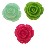Ρητίνη, Λουλούδι, επίπεδη πλάτη, μικτά χρώματα, 20x20x11mm, 500PCs/τσάντα, Sold Με τσάντα