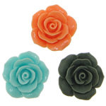 Resin, Flower, flat back, mixed colors, 24x23x9.50mm, 500PCs/Bag, Sold By Bag