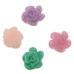 Resin, Flower, flat back, mixed colors, 6x6x3.50mm, 500PCs/Bag, Sold By Bag