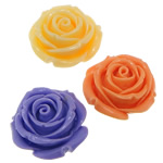 Harz Schmuckperlen, Blume, gemischte Farben, 29x29x18mm, Bohrung:ca. 2.2mm, 500PCs/Tasche, verkauft von Tasche