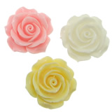 Ρητίνη, Λουλούδι, επίπεδη πλάτη, μικτά χρώματα, 34x34x17mm, 500PCs/τσάντα, Sold Με τσάντα