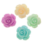 Resin, Flower, flat back, mixed colors, 13x13x6mm, 500PCs/Bag, Sold By Bag