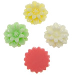 Ρητίνη, Λουλούδι, επίπεδη πλάτη, μικτά χρώματα, 17x8mm, 500PCs/τσάντα, Sold Με τσάντα