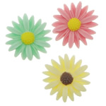 Resin, Flower, flat back, mixed colors, 26x5mm, 500PCs/Bag, Sold By Bag