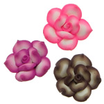 Polymer Ton Perlen , Blume, gemischte Farben, 26x26x13mm, Bohrung:ca. 2.8mm, 500PCs/Tasche, verkauft von Tasche
