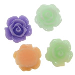 Resin, Flower, flat back, mixed colors, 10x10x5mm, 500PCs/Bag, Sold By Bag