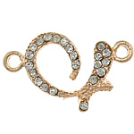 Zinc Alloy Connector rose gold color plated with rhinestone & 1/1 loop nickel lead & cadmium free Approx 2mm Sold By Lot
