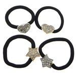 Ponytail Holder, Tibetan Style, with Elastic Thread, elastic, with rhinestone, mixed colors, nickel, lead & cadmium free, 2.3x2.3cm, 2.4x2cm, 25PCs/Lot, Sold By Lot