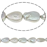Perlas Cultivadas Renacidas de Agua Dulce, Perlas cultivadas de agua dulce, Gota, gris, 11-12mm, agujero:aproximado 0.8mm, Vendido para aproximado 15.7 Inch Sarta