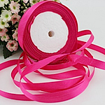 Satin Ribbon, rose pink, 10mm, 30PCs/Lot, Sold By Lot