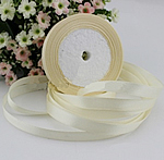 Satin Ribbon, beige, 10mm, 30PCs/Lot, Sold By Lot