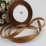 Satin Ribbon, coffee color, 10mm, 30PCs/Lot, Sold By Lot