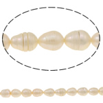Cultured Rice Freshwater Pearl Beads, natural, pink, Grade A, 9-10mm, Hole:Approx 0.8mm, Sold Per 14.5 Inch Strand