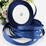 Satin Ribbon, dark blue, 20mm, 15PCs/Lot, Sold By Lot
