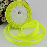 Satin Ribbon, fluorescent green, 10mm, 15PCs/Lot, Sold By Lot