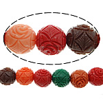 Synthetic Coral Beads, Round, Carved, mixed colors, 12mm, Hole:Approx 2mm, Length:16 Inch, 10Strands/Lot, Sold By Lot