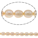 Cultured Rice Freshwater Pearl Beads, natural, pink, Grade A, 9-10mm, Hole:Approx 0.8mm, Sold Per 15 Inch Strand