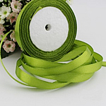 Satin Ribbon, olive green, 6mm, 40PCs/Lot, Sold By Lot