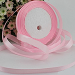 Атласная лента, Сатиновая лента, светло-розовый, 6mm, 40ПК/Лот, продается Лот