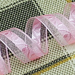 Satin Ribbon jacquard double-sided pink 20mm Sold By Lot