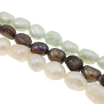 Barocco coltivate in acqua dolce Perla, perla d'acquadolce coltivata naturalmente, colori misti, grado A, 10-11mm, Foro:Appross. 0.8mm, Lunghezza 15 pollice, Venduto da borsa