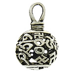 Tibetan Style Hollow Pendants, Drum, antique silver color plated, nickel, lead & cadmium free, 14x23mm, Hole:Approx 3x5mm, 200PCs/Lot, Sold By Lot