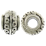 Tibetan Style Jewelry Beads, Drum, antique silver color plated, large hole, nickel, lead & cadmium free, 7x9mm, Hole:Approx 4mm, 500PCs/Lot, Sold By Lot