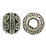 Tibetan Style Hollow Beads, Drum, antique silver color plated, large hole, nickel, lead & cadmium free, 8x9mm, Hole:Approx 4mm, 200PCs/Lot, Sold By Lot